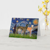 Greyhound Pair - Starry Night Karte (Gelbe Blume)