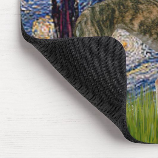 Greyhound Pair - Starry Night Mousepad (Ecke)