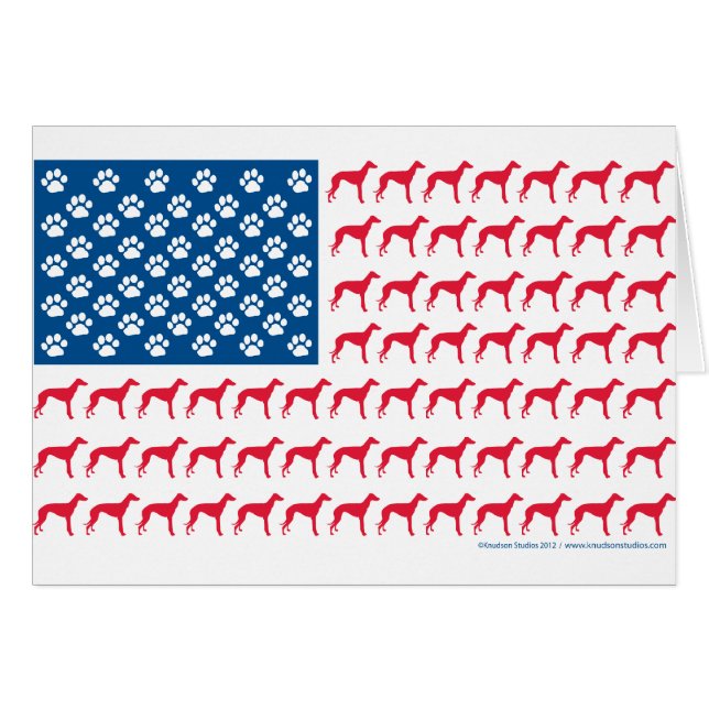 Greyhound Patriotic Flag (Vorderseite (Horizontal))