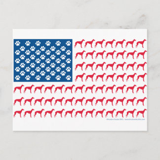 Greyhound Patriotic Flag Postkarte
