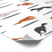 Greyhound Pattern Poster (Ecke)
