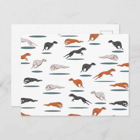 Greyhound Pattern Postkarte (Vorne/Hinten)