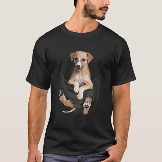 Greyhound Pocket Niedlich Greyhound Puppy T-Shirt (Vorderseite)