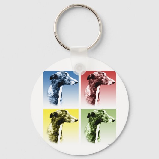 Greyhound Pop Art Schlüsselanhänger (Vorderseite)