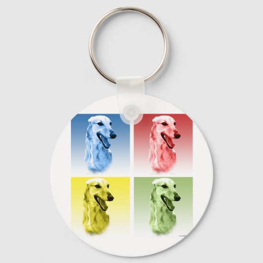 Greyhound Pop Art Schlüsselanhänger (Vorderseite)