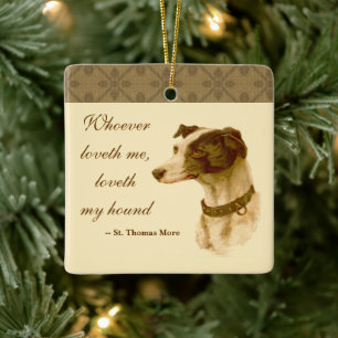 Greyhound Portrait / Berühmtes St. Thomas Mehr Zit Keramikornament