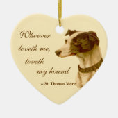 Greyhound Portrait / Berühmtes Thomas Mehr Zitat Keramik Ornament (Vorne)