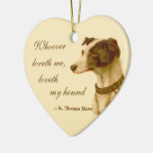 Greyhound Portrait / Berühmtes Thomas Mehr Zitat Keramik Ornament (Links)