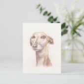 Greyhound-Portrait Postkarte (Stehend Vorderseite)