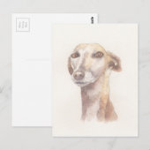 Greyhound-Portrait Postkarte (Vorne/Hinten)