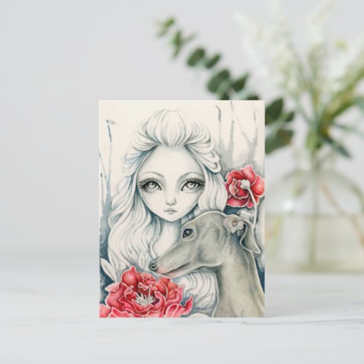 Greyhound - Postkarte (Stehend Vorderseite)