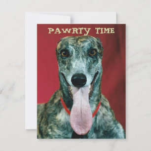 GREYHOUND PUP DOG PAWRTY PARTY INVITATION EINLADUNG