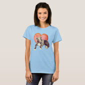 Greyhound Puppy and Pink Heart T-Shirt (Vorne ganz)
