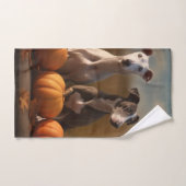 Greyhound Puppy Autumn Delight Pumpkin Badhandtuch Set (Handtuch)