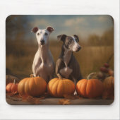 Greyhound Puppy Autumn Delight Pumpkin Mousepad (Vorne)