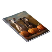 Greyhound Puppy Autumn Delight Pumpkin Notizblock (Rechte Seite)