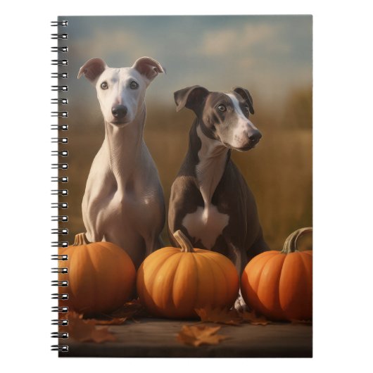Greyhound Puppy Autumn Delight Pumpkin Notizblock (Vorderseite)