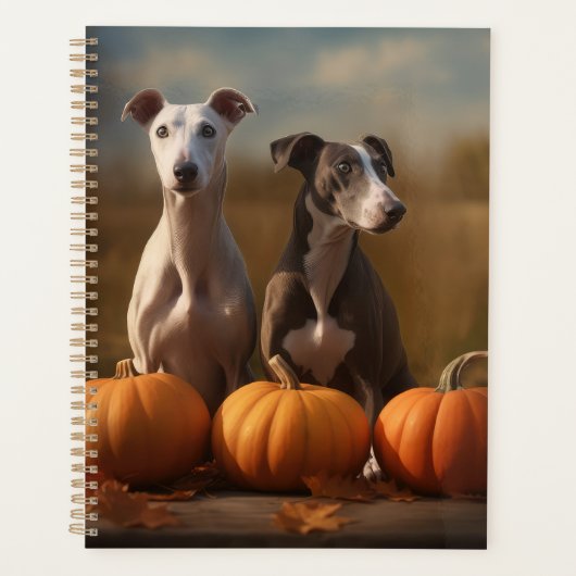 Greyhound Puppy Autumn Delight Pumpkin Planer (Vorderseite)