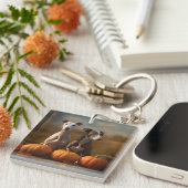 Greyhound Puppy Autumn Delight Pumpkin Schlüsselanhänger (Vorderseite rechts)