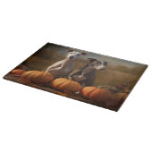 Greyhound Puppy Autumn Delight Pumpkin Schneidebrett (Ecke)
