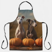 Greyhound Puppy Autumn Delight Pumpkin Schürze (Vorderseite)