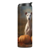 Greyhound Puppy Autumn Delight Pumpkin Thermosbecher (Nach links gedreht)