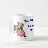 Greyhound Puppy Pink Herz Personalisiert Kaffeetasse (Vorderseite Links)