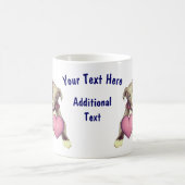 Greyhound Puppy Pink Herz Personalisiert Kaffeetasse (Mittel)