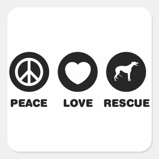 Greyhound Quadratischer Aufkleber (Vorderseite)