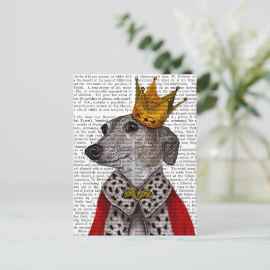 Greyhound Queen Postkarte (Stehend Vorderseite)