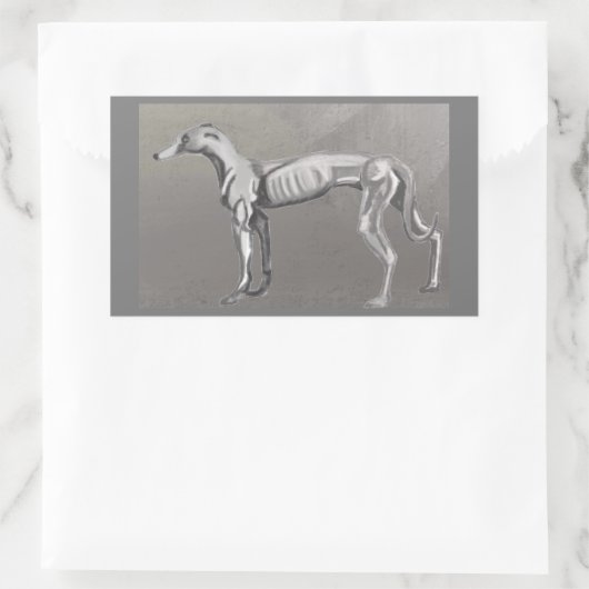 Greyhound Rechteckiger Aufkleber (Tasche)