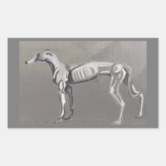 Greyhound Rechteckiger Aufkleber (Vorderseite)