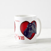 Greyhound Red Heart Liebe Personalisiert Kaffeetasse (VorderseiteRechts)