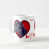 Greyhound Red Heart Liebe Personalisiert Kaffeetasse (Vorderseite Links)