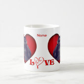 Greyhound Red Heart Liebe Personalisiert Kaffeetasse (Mittel)