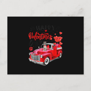 Greyhound Red Truck Valentines Day Funny Dog Gift Ankündigungspostkarte