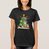 Greyhound Reindeer Christmas Lights Dog Xmas T-Shirt (Vorderseite)