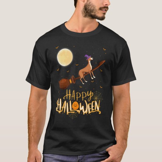 Greyhound Ride Hexe Shotgun Greyhound Hallowe T-Shirt (Vorderseite)