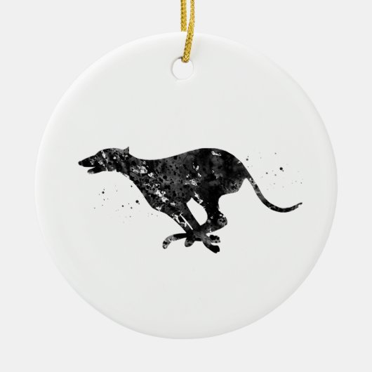 Greyhound Running Keramik Ornament (Vorne)