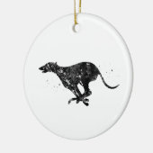 Greyhound Running Keramik Ornament (Links)