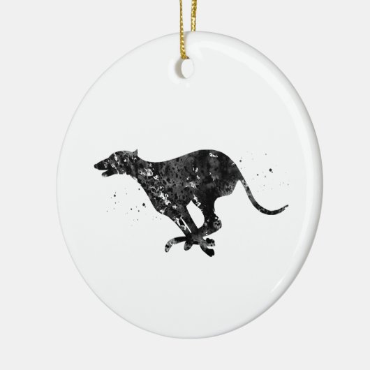 Greyhound Running Keramik Ornament (Links)