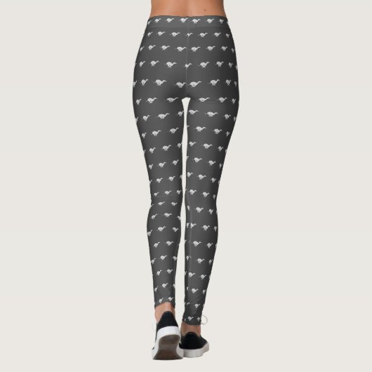 Greyhound Running Pattern - Dunkelgrau/ Leggings (Rückseite)