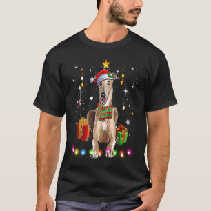 Greyhound Santa Funny Weihnachtsbaum Lichter Xmas T-Shirt