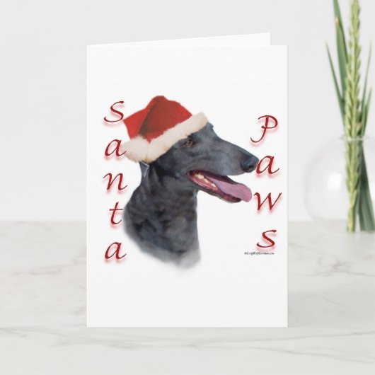 Greyhound Santa Paws Feiertagskarte (Vorderseite)