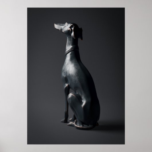 Greyhound Sculpture Pose Card Poster (Vorne)