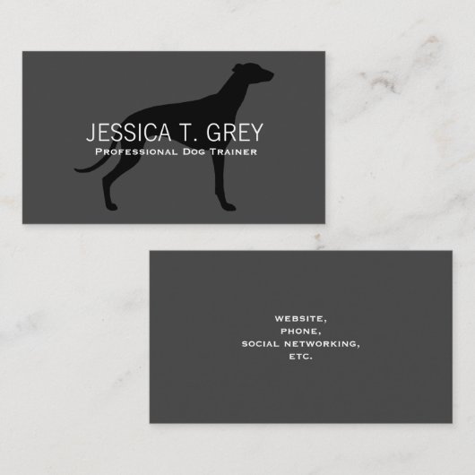 Greyhound Silhouette Black Visitenkarte (Vorne/Hinten)