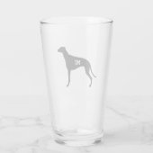 Greyhound Silhouette Custom Dog Lover's Drinking Glas (Rückseite)
