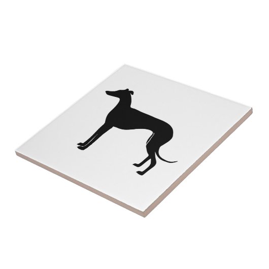 Greyhound-Silhouette Fliese (Seite)
