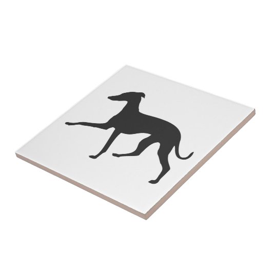 Greyhound-Silhouette Fliese (Seite)