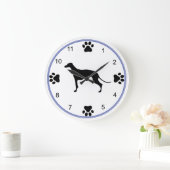 Greyhound-Silhouette Große Wanduhr (Zuhause)